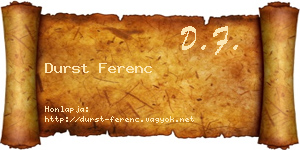 Durst Ferenc névjegykártya